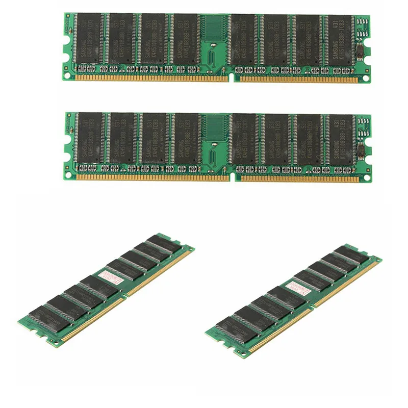 2 шт 1 Гб DDR ram 400 МГц PC3200 Non-ECC 184 контакты в памяти совместимая оперативная память низкая плотность Настольный ПК DIMM память для ram cpu GPU APU