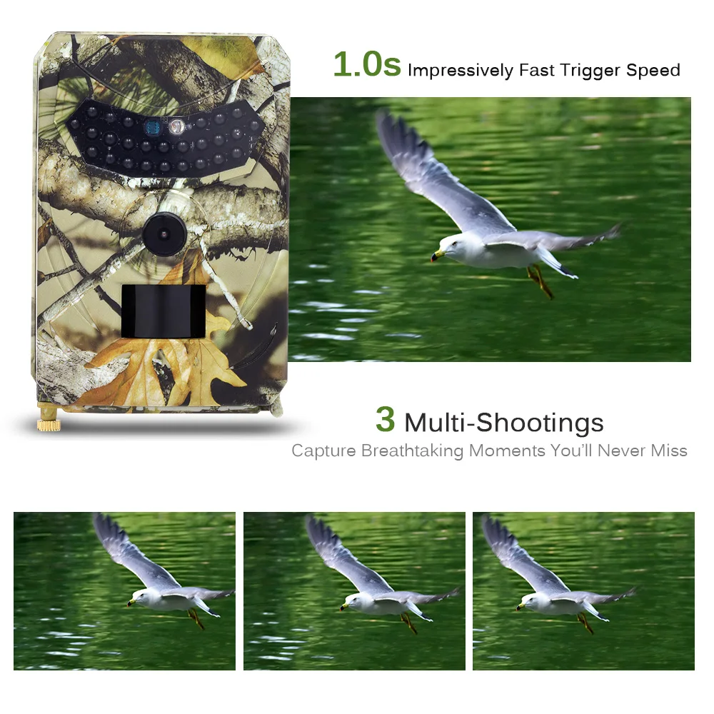 12MP 1080P Trail Camera Hunting Game Camera Outdoor Wildlife Scouting Camera with PIR Sensor 65ft Infrared Night Vision