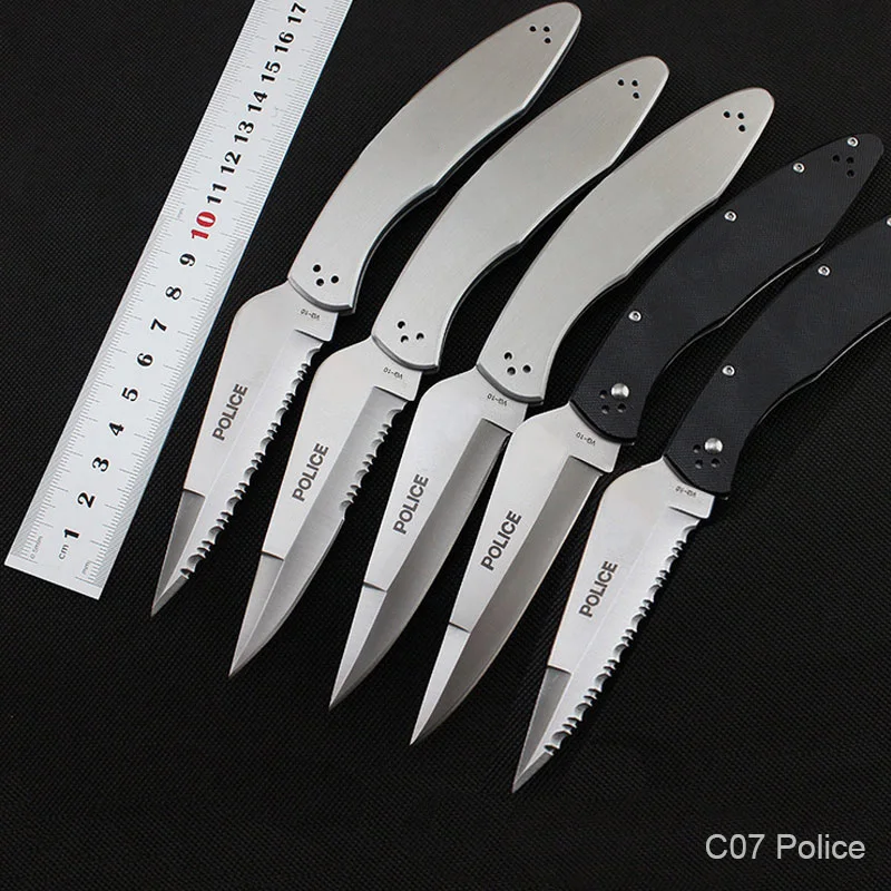 

HOT SELLING C07 POLICE Folding Knife VG-10 blade All Steel/G10 Handle Outdoor Camping Hunting Survival Tactical EDC Pocket Knife