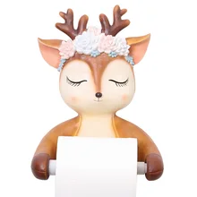 Elk Shape Toilet Paper Holder Toilet Hygiene Resin Tray Free Punch Hand Tissue Box Household Paper Towel Holder Reel Spool Devic