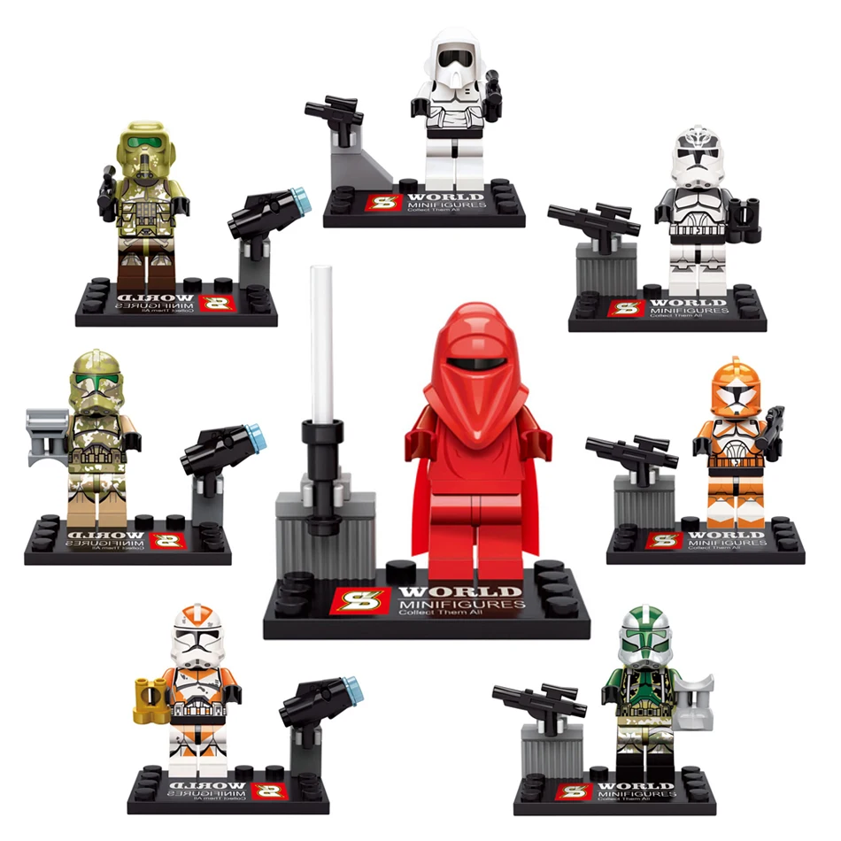

8Pcs/lot Star Wars The Force Awakens Kylo Ren Captain Phasma mini Building Blocks figures Bricks Enlighten Toys for Children 265