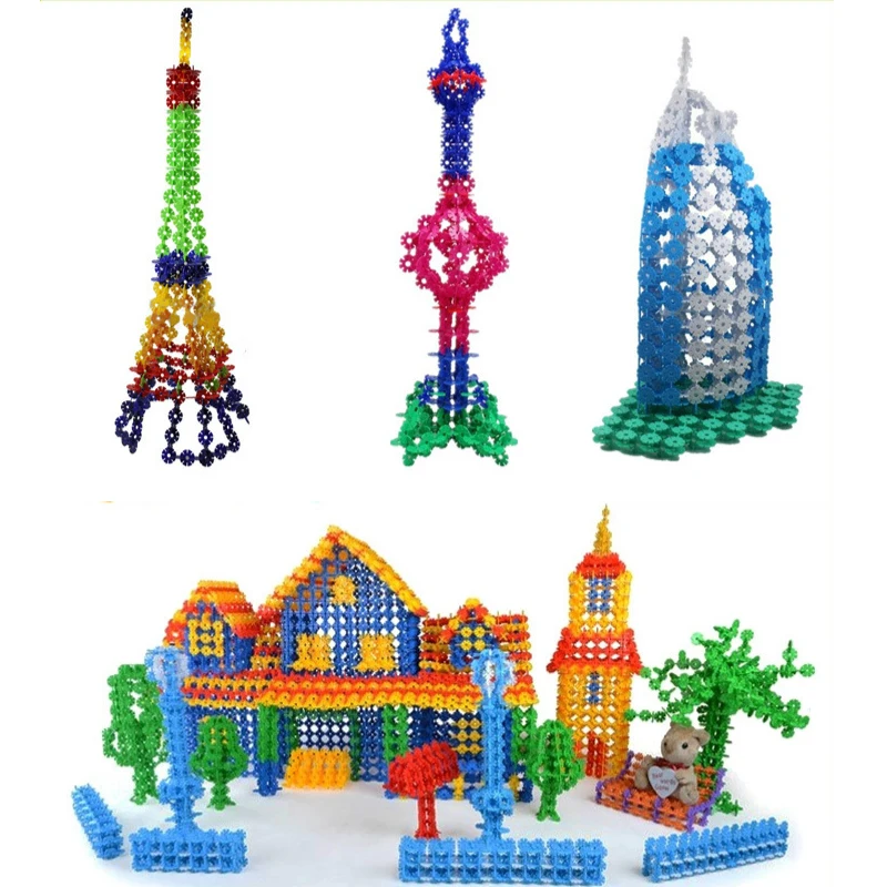

150pcs Multicolor Building Blocks Snowflake Creative Educational Construction Plastics Toys Children Kid Baby Toy Christmas