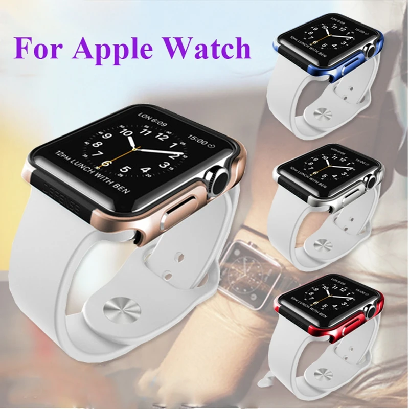 imágenes para Resistente de Doble Capa de Armadura de lujo Reloj Deportivo Para Apple i reloj 42mm Soft TPU Gel de Silicona + Cubierta de Aluminio De Metal Duro Shell imágenes para Resistente de Doble Capa de Armadura de lujo Reloj Deportivo Para Apple i reloj 42mm Soft TPU Gel de Silicona + Cubierta de Aluminio De Metal Duro Shell