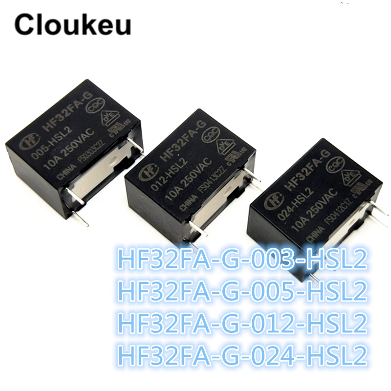 

2Pcs Relay DIP4 HF32FA-G- 003 005 012 024 -HSL2 3V 5V 12V 24V 10A