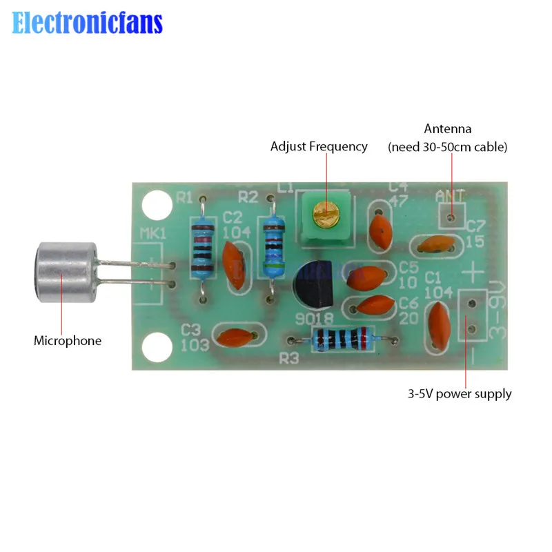 Diymore diy kit модуль fm передатчика мини беспроводной микрофон Ham радиочастотная