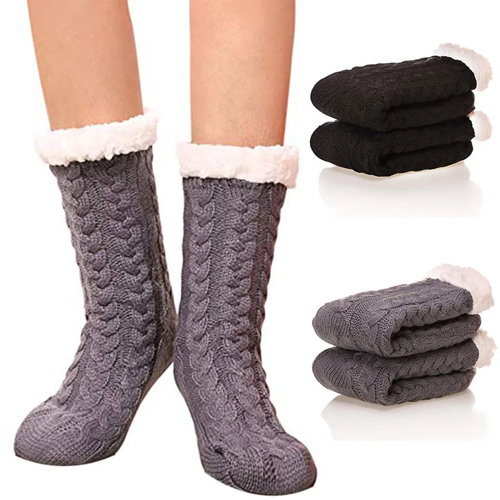 Womail Women and man Wool socks Winter Super Soft Cozy Fuzzy Fleece