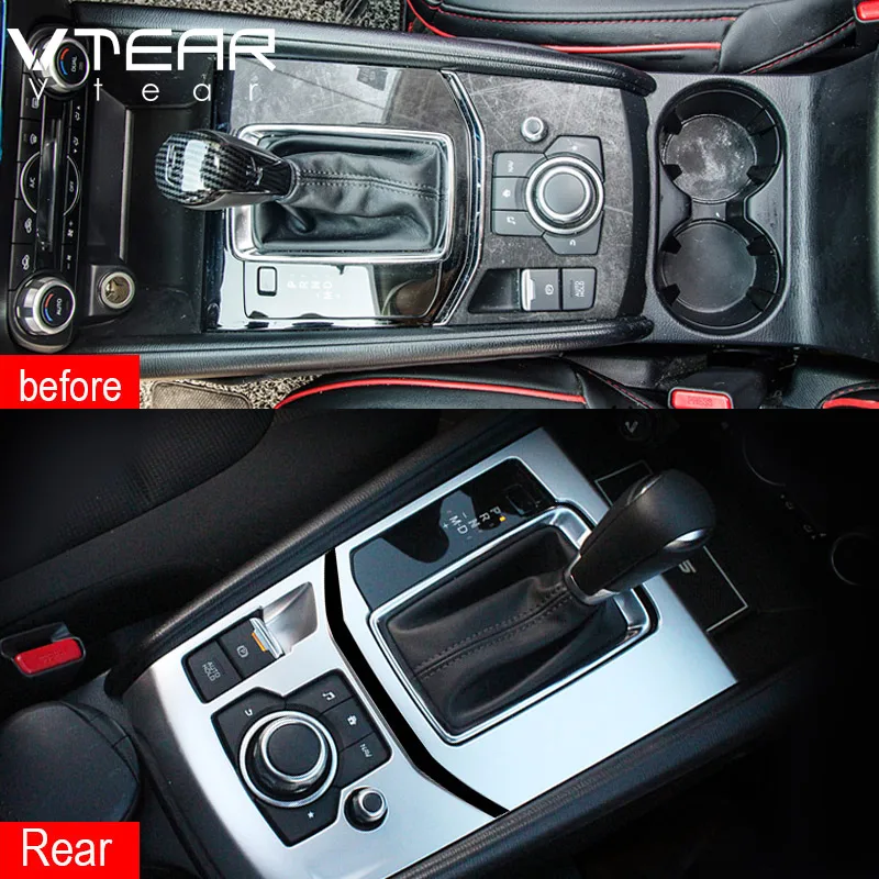 Vtear для мазда Mazda CX-5 CX5-, аксессуары, центральное управление на панели передач, накладка, внутренняя отделка из нержавеющей стали，автотовары