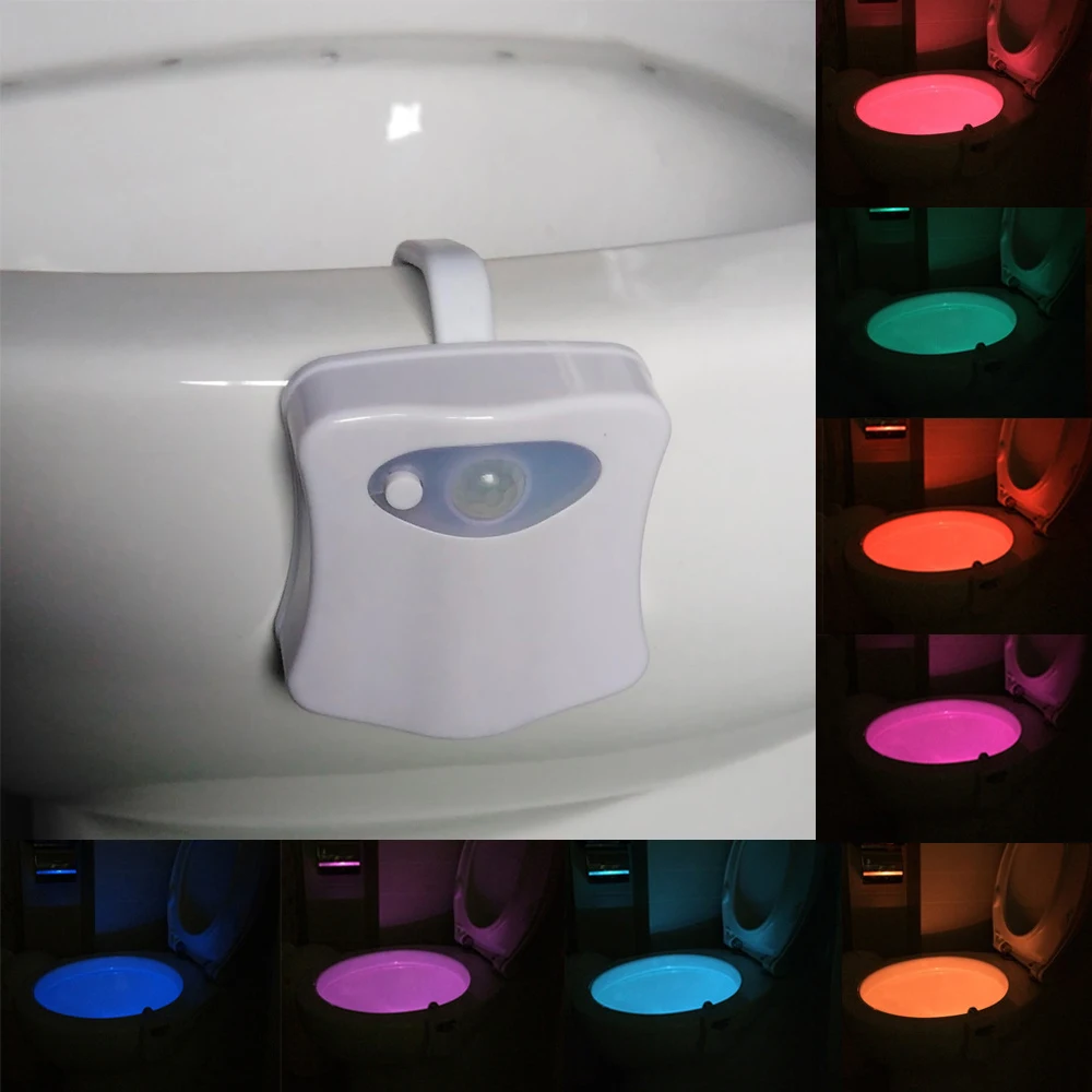 

1Pcs/2Pcs/4Pcs/10Pcs Toilet Motion Sensor light Sensitive LED Night Lamp 8 Colors Auto Changing Bulb For Barthroom Toilet Seat