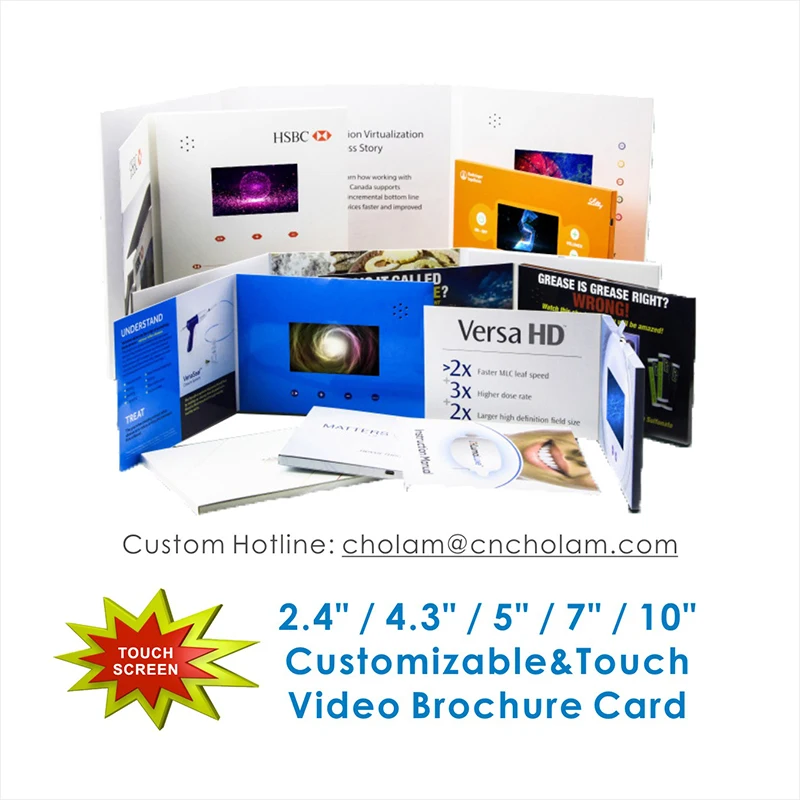 

5 INCH CUSTOMIZED TOUCH SCREEN VIDEO BROCHURE CARD FOR ADVERTISING OR BLESSING