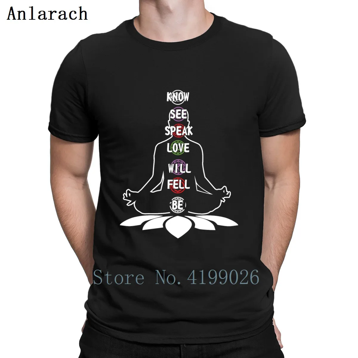 ① Yoga Zen 7 Chakra Футболка Евро Размер S-5xl Прохладный Сумасшедший Лето Нормальная Хлопковая Дизайн ★