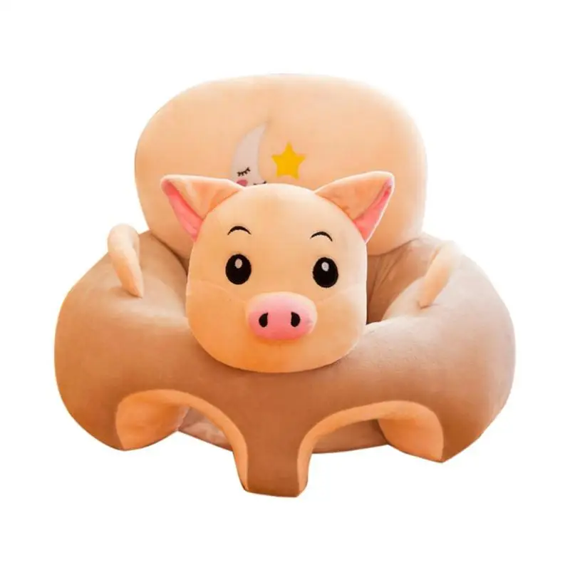 Baby Seat Sofa Support Chair Delicate Feel No Hair Loss No Color Loss for Learning to Sit Cute Infants Seat Cover baby seat sofa - Цвет: pig