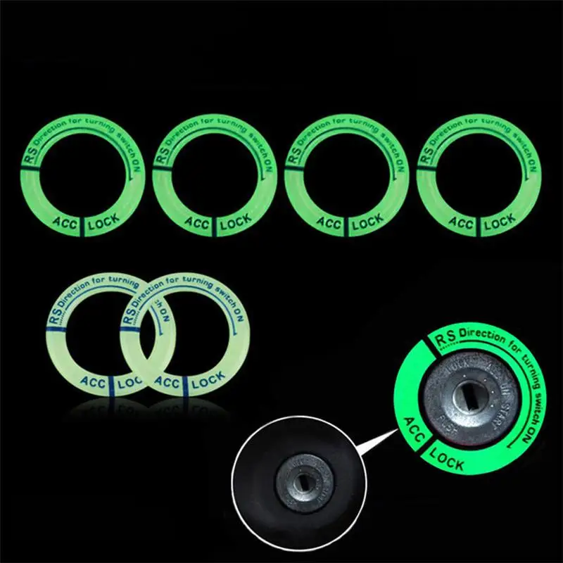 

Kuulee Car Motorcycle Stickers Fit Luminous Ignition Switch Sticker Engine Start Cover Key Hole Ring Decal Sticker