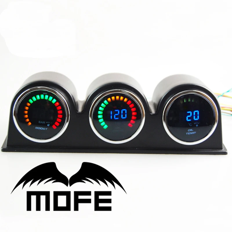 Оригинальный логотип 2 мм &quot20 ЖК дисплей RPM Тахометр + Boost масла пресс Калибр 52 с