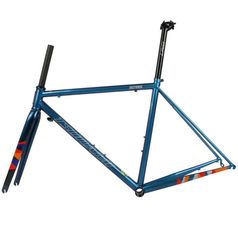 Best TSUNAMI Ultralight Chrome Frame Carbon Fork Heat Treatment Steel Road Bicycle 700C Chameleon Frameset Caliper Brake Frame 0 Best TSUNAMI Ultralight Chrome Frame Carbon Fork Heat Treatment Steel Road Bicycle 700C Chameleon Frameset Caliper Brake Frame 0