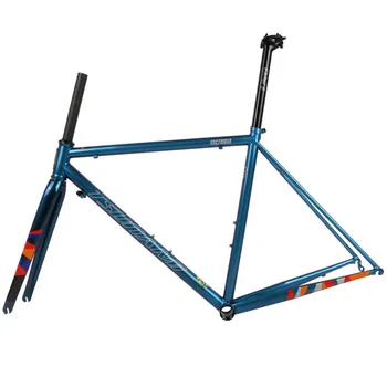 

TSUNAMI Ultralight Chrome Frame Carbon Fork Heat Treatment Steel Road Bicycle 700C Chameleon Frameset Caliper Brake Frame
