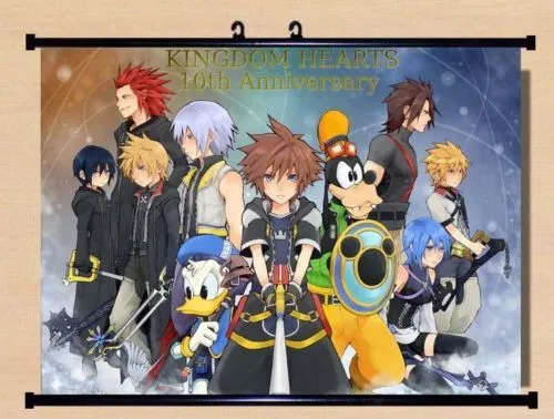Стены прокрутки Kingdom Hearts 10th Юбилей Косплей Домашний декор плакат