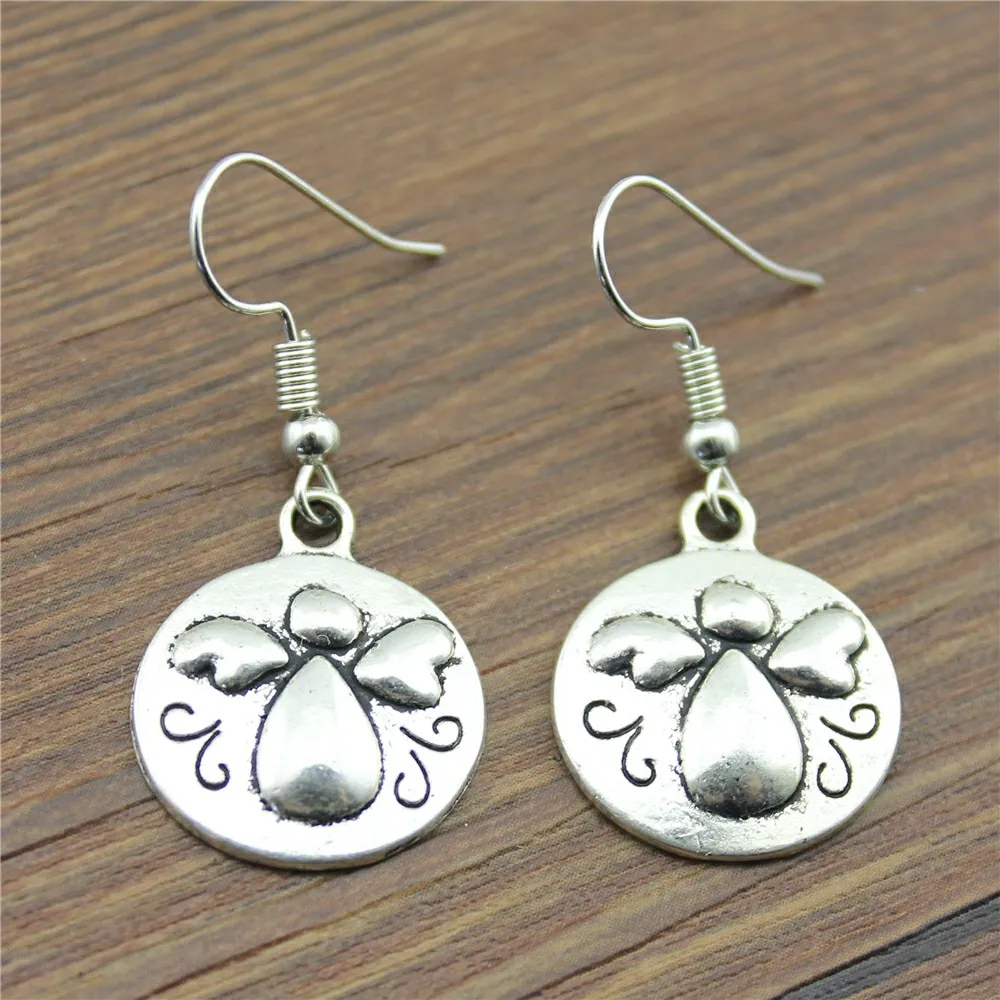 Handmade Fashion Round Shaped Guardian Angel Drop Earrings For Girls