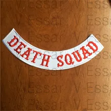 Death Squad пользовательский нижний рокер Вышивка Нашивки для куртка 30x7 см