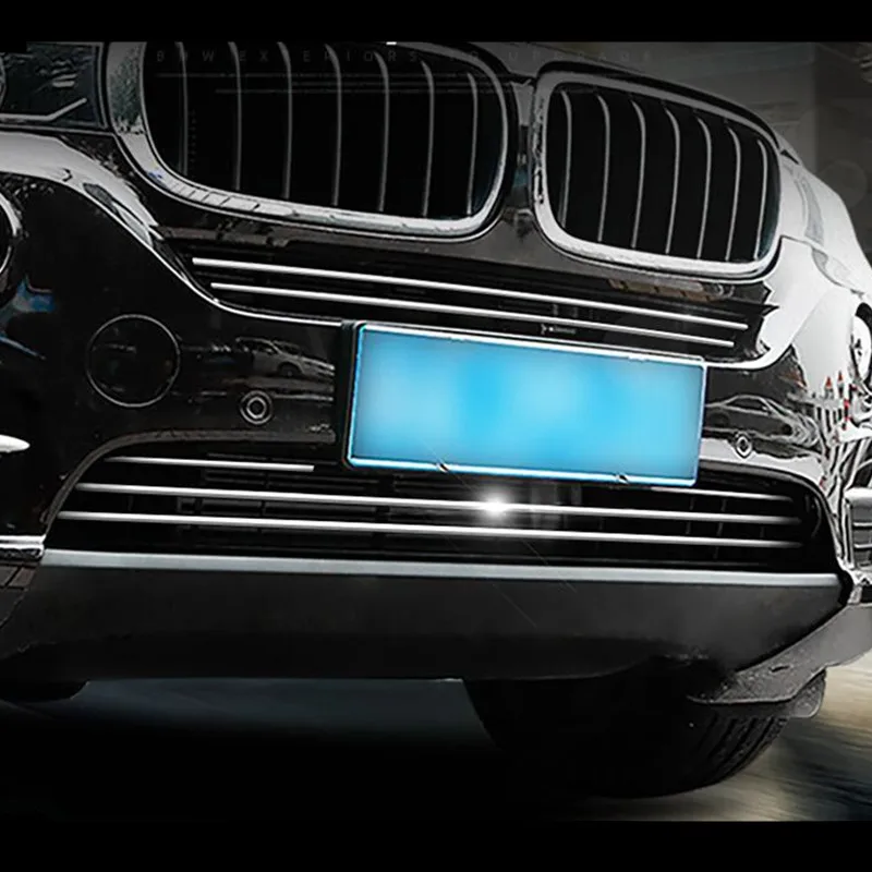 

Car Accessories Front Grill Grille Trim Strips Stainless Steel Styling Bumper Decoration Sequins For BMW F15 X5 2014-2018