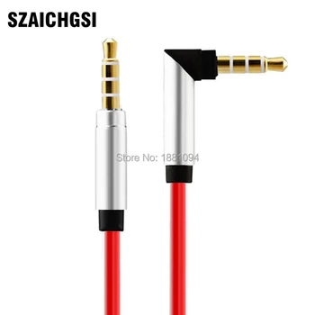 

SZAICHGSI wholesale 500pcs 1m Audio Cable 3.5mm Jack Male to Male Plug Stereo AUX Cable with Metal for iphone 6 Plus 5 samsung