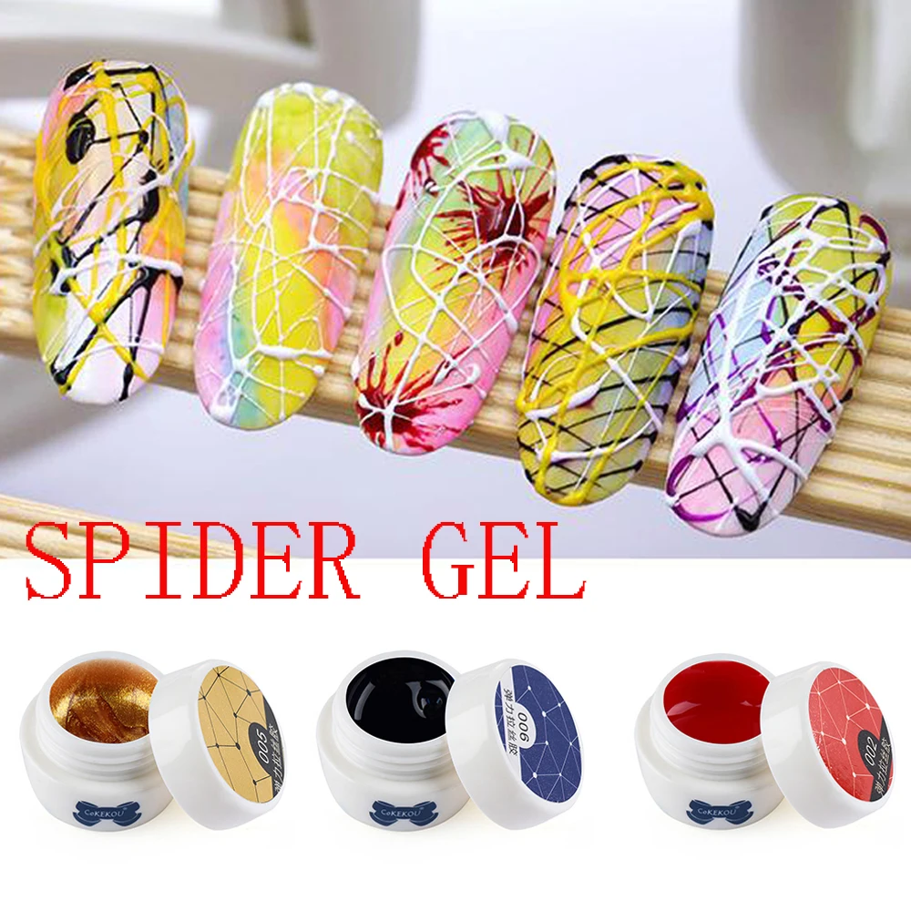 

8ml Nail Spider Gel Web Painting Creative Nail Art UV Gel Wire Drawing Elasticity Point Line Soak Off Gel Spider Varnish NailArt