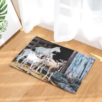40x60/50x80 см противоскользящие ковры с рисунком коровы и лошадей на пастбищах коврики для ванной комнаты, кухонные коврики - Цвет: 6