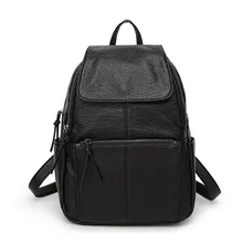 2016 Nouvelle mode Européenne et American Style Femmes Sacs À Dos PU En Cuir en peau de Mouton sac D’école sac à dos Noir 1688