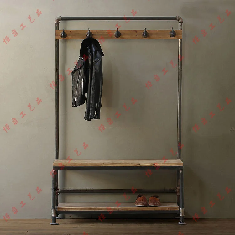 Nordic American country industrial pipes iron coat rack