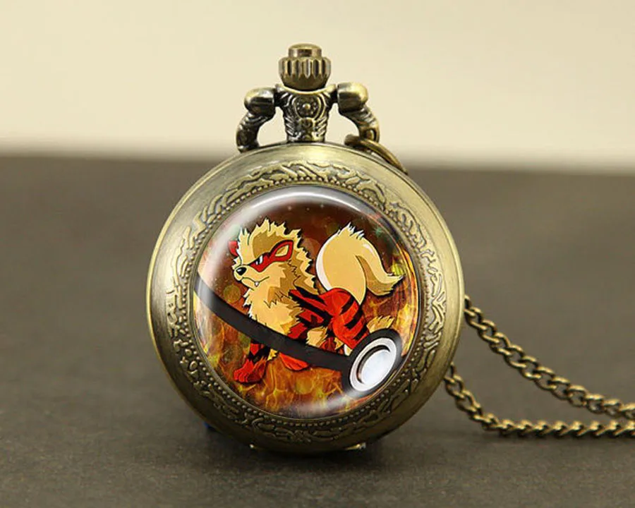 Arcanine Pokeball伝説ポケモン時計ネックレス1ピース ロットピカチュウ懐中時計ペンダントクォーツジュエリー時計チェーンギフトメンズ Aliexpress ジュエリー アクセサリー