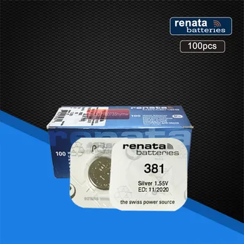 

100pack Renata Silver Oxide 381 SR1120SW Watch Battery 1120 1.55V 381 renata 1120 battery