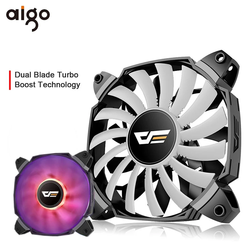 

Aigo darkFlash GR12 PC Case RGB Fans Quiet Computer Cooler Cooling Fan LED Adjust 3P-5V AURA SYNC LED Dual Blade 120mm Fan