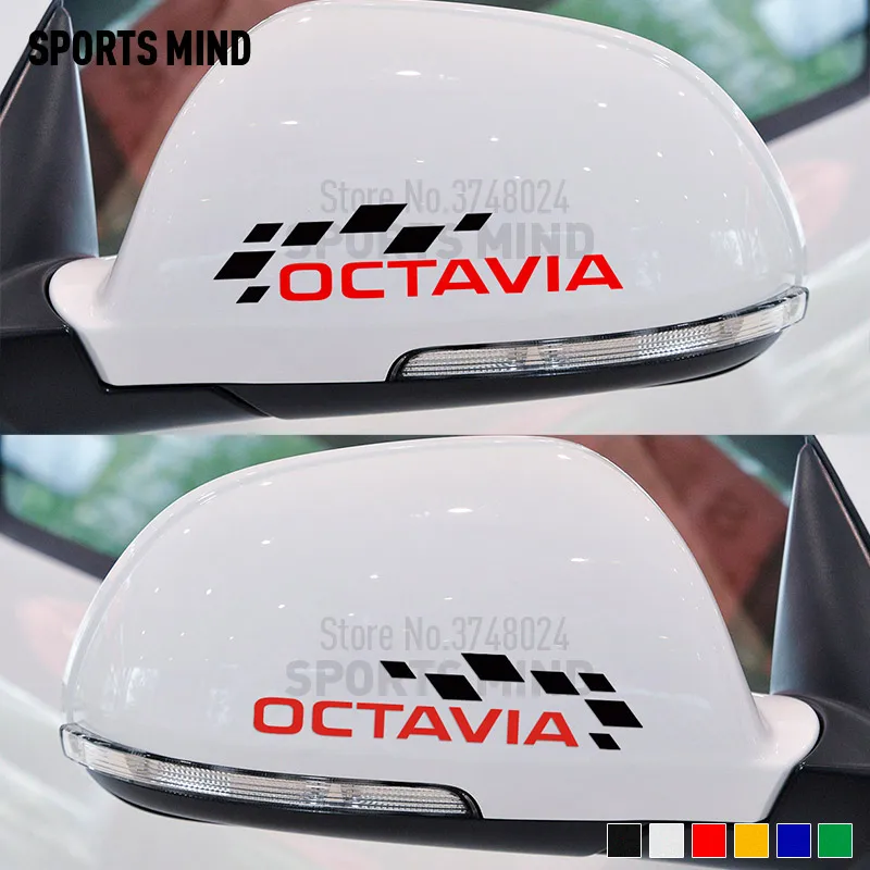 

1 Pair SPORTS MIND For Skoda Octavia A5 A7 VRS Auto Accessories Rearview Mirror Car Styling Automobiles Car Sticker Decal