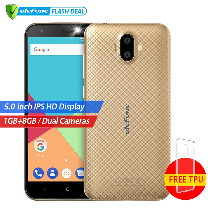 Ulefone S7 Smartphone 5.0 inch IPS HD Display Android 7.0 1GB+8GB Dual Cameras 3G mobile phone