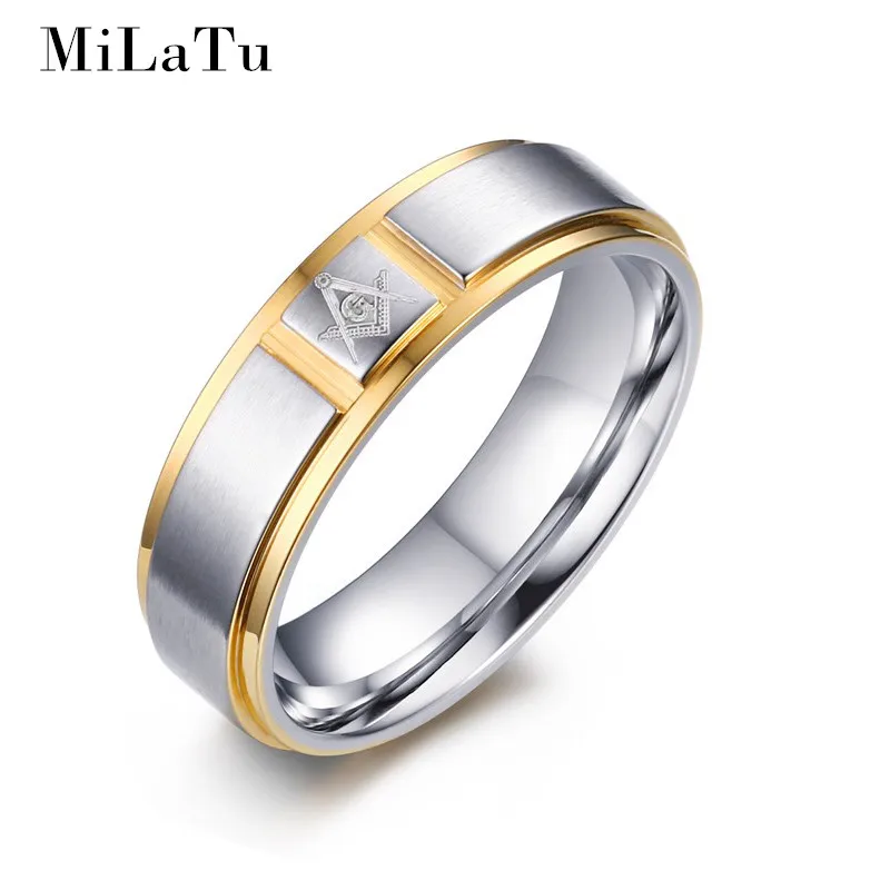 Milatu Unique Men Masonic Rings Stainless Steel Wedding Bands For Milatu Unique Men Masonic Rings Stainless Steel Wedding Bands For Surgical Freemasonry Ring Jewelry Anel R530g In From