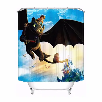 

Custom How to Train Your Dragon Bathroom Acceptable Shower Curtain Polyester Fabric Bathroom Curtain #180320-01-120