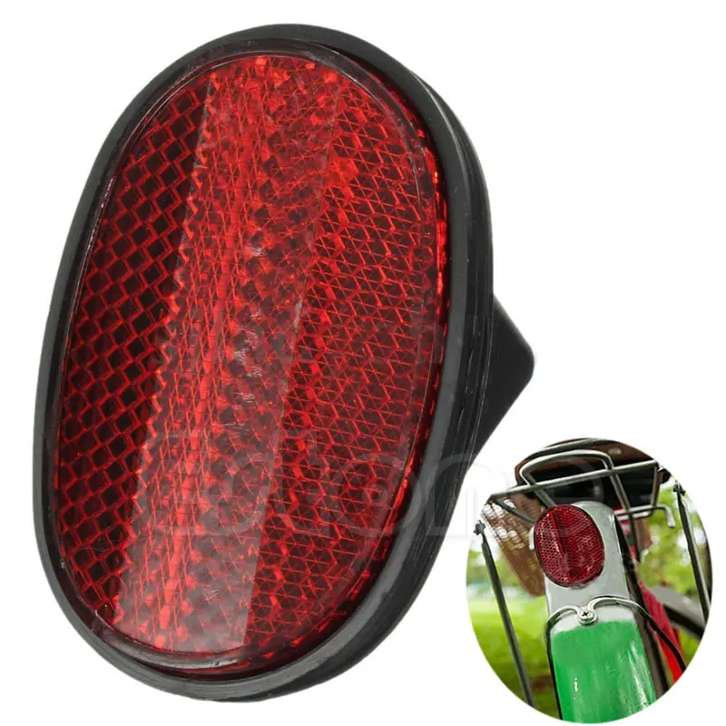 

Bicycle Bike Cycle Safety Tail Rear Mudguard Caution Warnning Reflector Oval Red D21