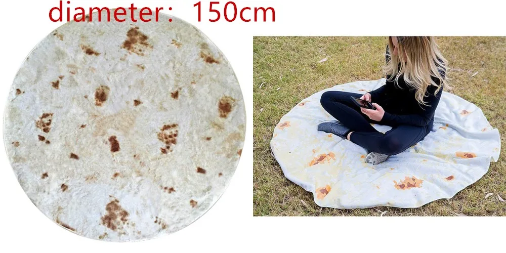 6code diameter 150cm Microfine одеяло для бурритов, летнее покрывало для кровати, флисовое теплое одеяло для дивана, мягкое одеяло для путешествий, фланелевый забавный плюшевый ковер - Цвет: 6code diameter 150cm