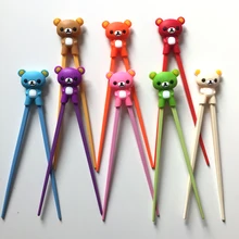 Горячая Распродажа, 1 пара, разноцветная Милая палочка с медведем, пандой, кошкой, миньонами, обучающая палочка для еды, Детская китайская палочка для еды, подарки для учащихся