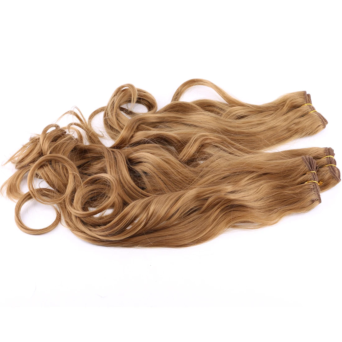 2 шт./партия цвет золотой густые вьющиеся волосы пучок термостойкая завивка искусственных волос расширение для женщин