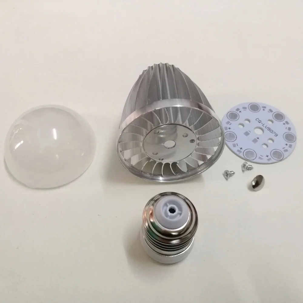 DIY E27 7W LED bulbs Lamp Shell 7*1W high Power Bulb Case X10in Lamp