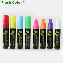 Цвет вспышки 10 мм хайлайтер неоновый жидкий мелковый Маркер ручки для светодиодная монтажная панель с неоновым эффектом пишущие ручки 1 шт./партия 8 цветов