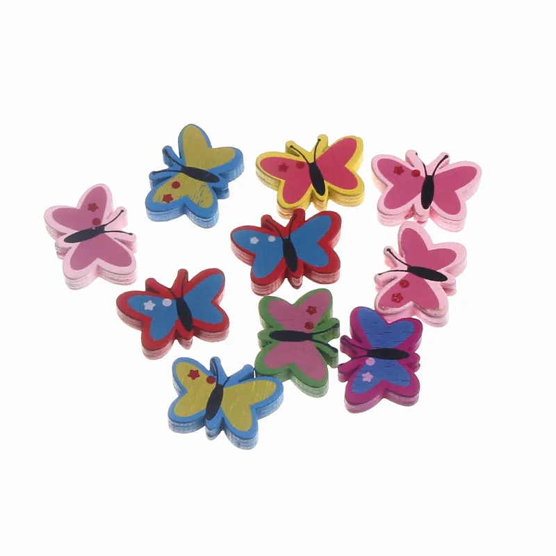 

30Pcs Lovely Wooden Butterfly Beads Spacer Beading Wood Beads Jewellery Findings For Baby DIY Crafts Kids Toys Pacifier Clip