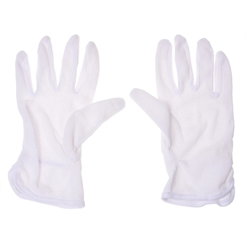 

Pair Protective Anti-Slip White Cotton Work Driving Gloves