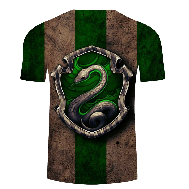 Hut Herry Hip Hop T-Shirt Potter Voldemort Shield 2019 Short Sleeve Cotton T Shirts Man Clothing Magic School Snake 3D T-Shirts