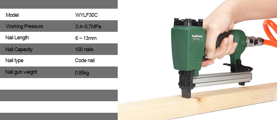 FivePears 1013J пневматический пистолет для ногтей пневматический степлер пистолет инструмент Brad гвоздь пистолет U стиль для мебели деревянный диван Деревообработка