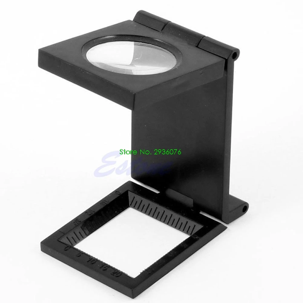 

10X Foldable Magnifier Loupe Desktop Fabrics Measure Scale Thread Sewing Counter Drop Shipping Support