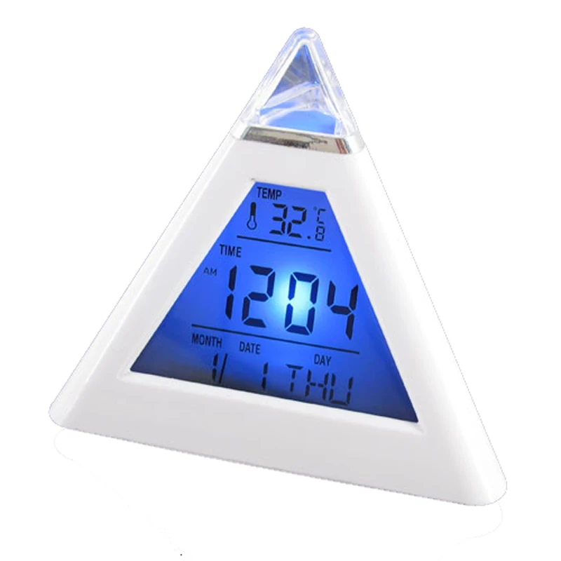 Colorful trigonometric mute projection alarm clocks digital LED alarm clock with backlight
