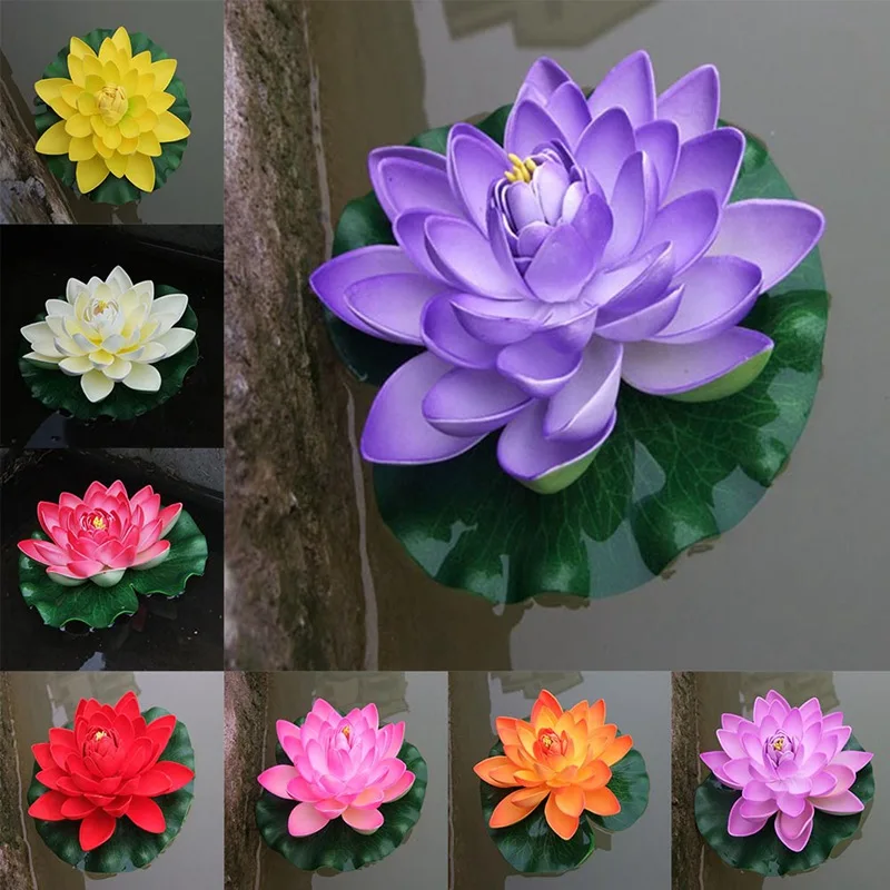 

Artificial Water Lotus Waterscape Botany Artificial Foam Lotus Pond Flower Lily Simulation Floating Pool Plants Decoration
