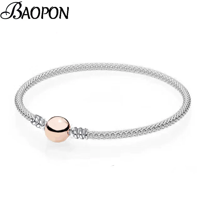 

BAOPON High Quality Vintage Silver Color Charm Fine Bracelet Charm Bracelet Bangles DIY Making Jewelry For Women Jewelry Gift
