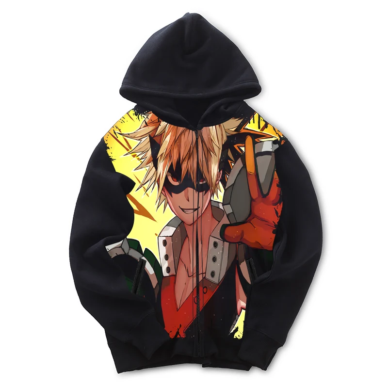 My Hero Academia Bakugo Katsuki Anime Printed Zipper Hoodie 1